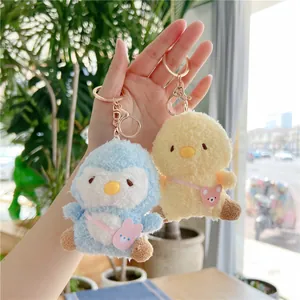 Cute plush penguin and chick keychain charms with crossbody bags for bags and keys