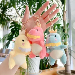 Simpatico Portachiavi in Peluche a Forma di Dinosauro in Cartone Animato Morbido Peluche Corto Animale di Peluche Ciondolo Borsa per Zaino Chiavi Ragazze Bambini Regalo