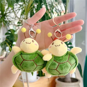 Grappige Schildpad Bij Pluche Hanger Zacht Knuffeldier Sleutelhanger Voor Rugzak Tas Decor Creatief Cadeau Voor Kinderen