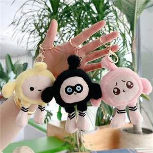 Mignon Porte-clés en Peluche Personnage Pendentif Poupée Douce Avec Longues Jambes Rayées Pour Décoration de Sac Cadeau Femmes