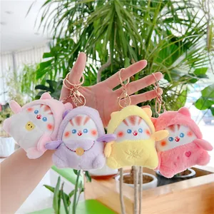 Schattige Pluche Kat Sleutelhanger Zachte Kitten Gevulde Dierlijke Pop Hanger Voor Tas Decoratie Sleutelring Accessoires Cadeau