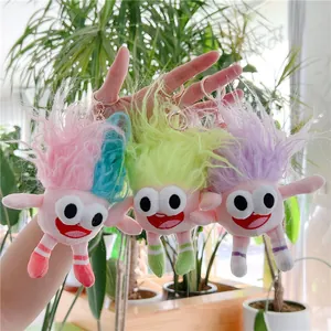 Ugly Cute Monster Plush Keychain Quirky Fuzzy Hair Doll Bag Pendant Soft Stuffed Toy Funny Key Ring Accessories For Women Kids