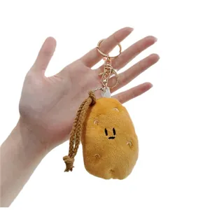 Süßer Plüsch-Kartoffel-Anhänger mit goldenem Schlüsselring für Rucksack-Zubehör