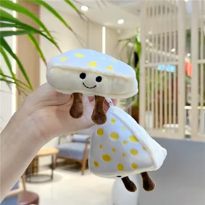 Cute plush cheese keychains with yellow polka dots and smiley face for backpacks