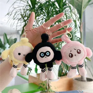 Mignon Porte-clés en Peluche Personnage Pendentif Poupée Douce Avec Longues Jambes Rayées Pour Décoration de Sac Cadeau Femmes