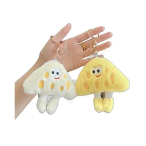 Schattige pluche paddenstoelhangers met cartoonogen en gouden kreeftsluiting