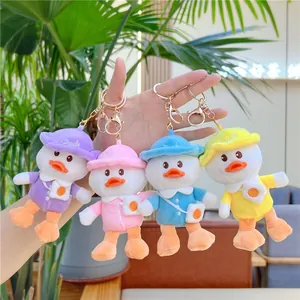 Cute Plush Little Yellow Duck Keychain Pendant Soft Stuffed Animal Toy Bag Charm Decor Gift For Girls Kids Women
