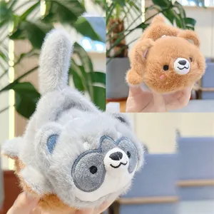 Schattige rode panda en wasbeer pluche haaraccessoires met fijn borduurwerk