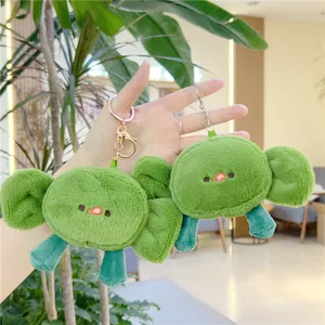 Cute Green Seaweed Knot Plush Keychain Soft Cartoon Doll Bag Charm Ornament For Women Kids Birthday Gift Small Plush Toy