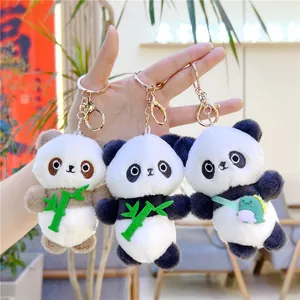 Cute Panda Plush Keychain Soft Stuffed Animal Toy Bag Charm Bamboo Dinosaur Decoration For Bag Keys Backpack Gift