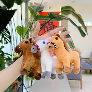 Realistic Horse Plush Toy Keychain Pendant For Kids Women Cute Animal Stuffed Doll Bag Charm With Metal Clasp Birthday Gift Accessory