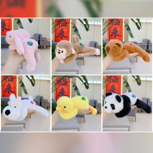 Mini Palm Sized Crawling Animal Plush Toy Soft PP Cotton Stuffed Panda Rabbit Capybara Monkey Dog Duck Doll Companion Gift For Kids