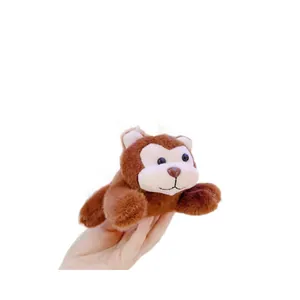 Cute brown plush monkey doll keychain for girl bag charm and soft animal toy accessory