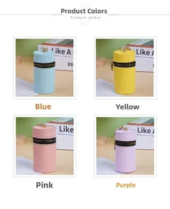 Détail de mini porte-monnaie cylindriques colorés avec anneaux et texture grainée