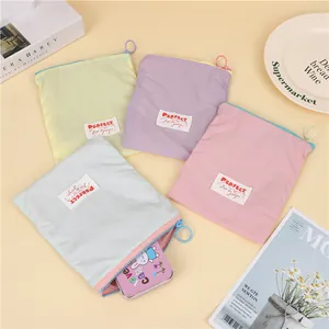 Portable Nylon Makeup Bag Macaron Color Large Capacity Travel Toiletry Storage Bag Waterproof Multi-function Cosmetic Pouch