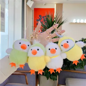 Soft Plush Chick Duckling Keychain Bag Pendant Cartoon Animal Decorative Key Ring For Women Kids Gift