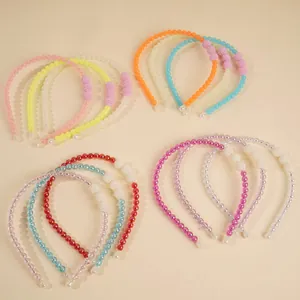 Colorful beaded headbands for women featuring faux pearls and candy color water drop pendants