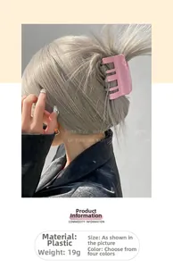 Detailed view of 19g pink plastic hair claw clip with specifications and weight info