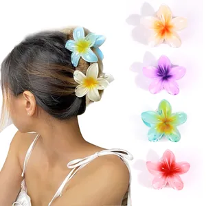 Tropische Frangipani Haarklammern in verschiedenen Farben für Damenfrisuren