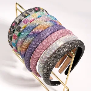 Cerchietto Barocco Imbottito in Spugna Con Strass Per Donna Cerchietto Per Capelli Con Cristalli Scintillanti Per Festa