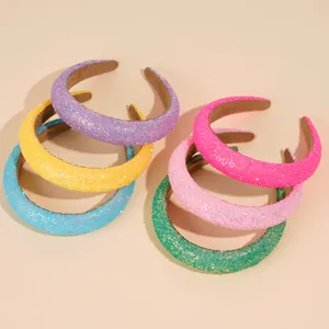 Sparkly sequin padded headbands in multi-color pack for women and girls' hair styling