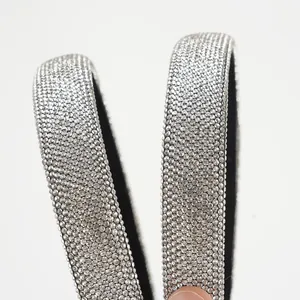 Sparkling rhinestone padded headband with crystal embellishments and black lining