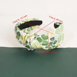 Dimensions détaillées du serre-tête trèfle de la Saint-Patrick avec nœud en tissu