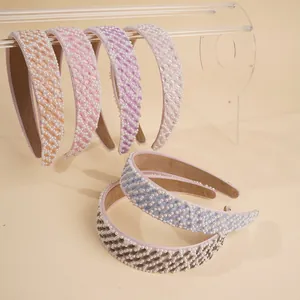 Eleganter Breitkrempiger Perlenbesetzter Haarreif Mit Strass Mode Rutschfester Haarschmuck Für Damen Hochzeitsfeier Geschenke