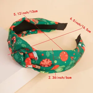 Guide des tailles pour serre-tête de Noël noué avec motifs de renne et de flocons de neige
