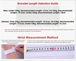 Größentabelle für Wolfram-Armbänder für Damen und Herren mit Messanleitung
