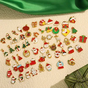 Weihnachten Emaille Anhänger Für DIY Schmuckherstellung Edelstahl Weihnachtsmann Schneemann Rentier Charms Armband Halskette Zubehör