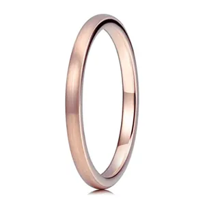 Minimalist Tungsten Steel Band Ring For Women Men High Polished Brushed Finish Comfort Fit Wedding Engagement Finger Jewelry Rose Gold Black Gold Silver