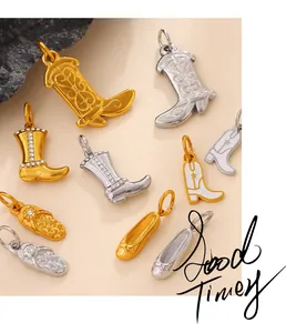 Detailed close-up of crystal-encrusted boot and shoe charms for DIY jewelry making