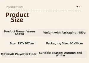 Detailed size guide and specifications for the winter faux rabbit fur collar cape coat