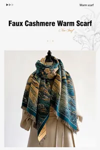 Detail eines Kaschmir-ähnlichen Schals mit Fransen und künstlerischem Ölgemälde-Blumenmuster
