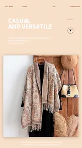 Détail d'un châle cachemire doux à motif paisley avec des franges élégantes