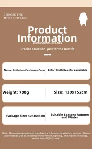 Size and weight details for the vintage floral jacquard winter cape shawl, 700g, 130x152cm