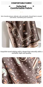 Detailansicht des Schals mit Paisley-Muster, Kaschmir-Gefühl und feinen Quastenrändern