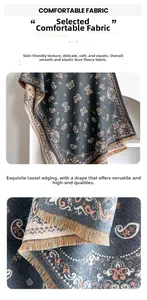 Macro view of paisley print scarf featuring fine-twisted tassels and soft cashmere-like fabric