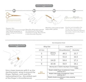 Size guide for snake ring with ring size chart showing US sizes 5-8 and measurements