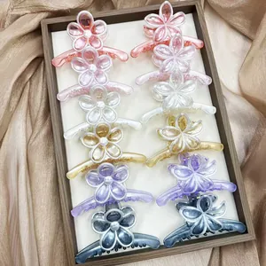 Set di 10 grandi mollette per capelli a fiore perlato con eleganti centri in perla