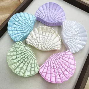 Set di 6 mollette per capelli a conchiglia con effetto crepato vintage in colori pastello