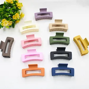 Lot de 11 grandes pinces à cheveux en acrylique mat de couleurs variées pour coiffure