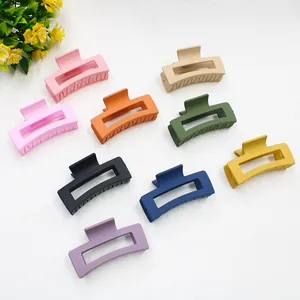 Grandes pinces à cheveux rectangulaires mates en neuf couleurs pour coiffure femme