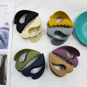 Mollette per capelli opache in vari colori per donne presentate su tessuto bianco