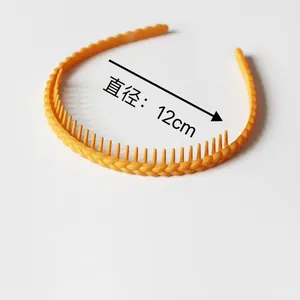 Dettaglio di un cerchietto giallo con denti antiscivolo e diametro 12 cm su bianco
