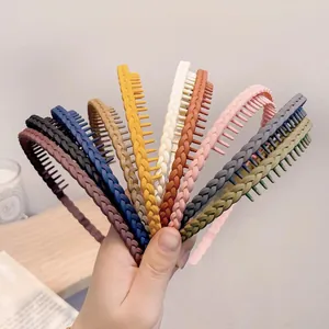 Cerchietto Antiscivolo con Trama Intrecciata e Denti Semplice Fascia per Capelli a Tinta Unita per Donna Lavaggio Viso Accessori
