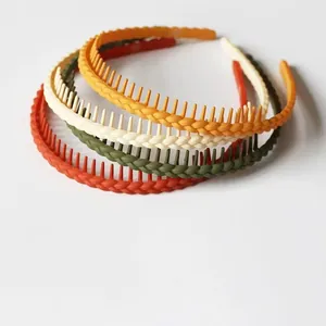 Set di 4 cerchietti intrecciati con denti interni antiscivolo per capelli ordinati