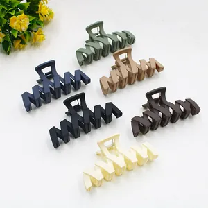Lot de 6 pinces à cheveux mates vintage en vert forêt et tons neutres variés