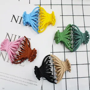 Set of 8 matte octopus hair claws in candy colors for elegant women's hairstyling